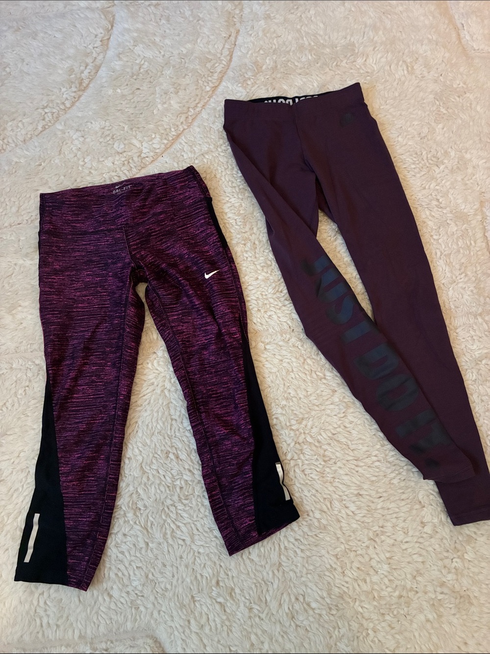 Nike Girls' Purple Mix Athletic Leggings Duo – Heathered Plum & Deep Eggplant